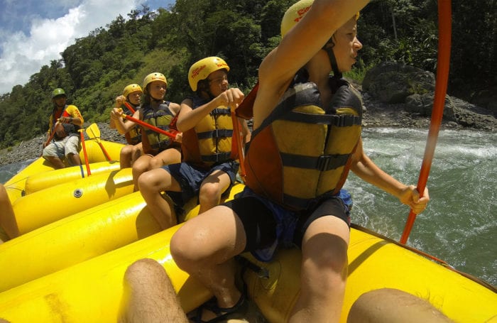 rafting on belize and costa rica trip